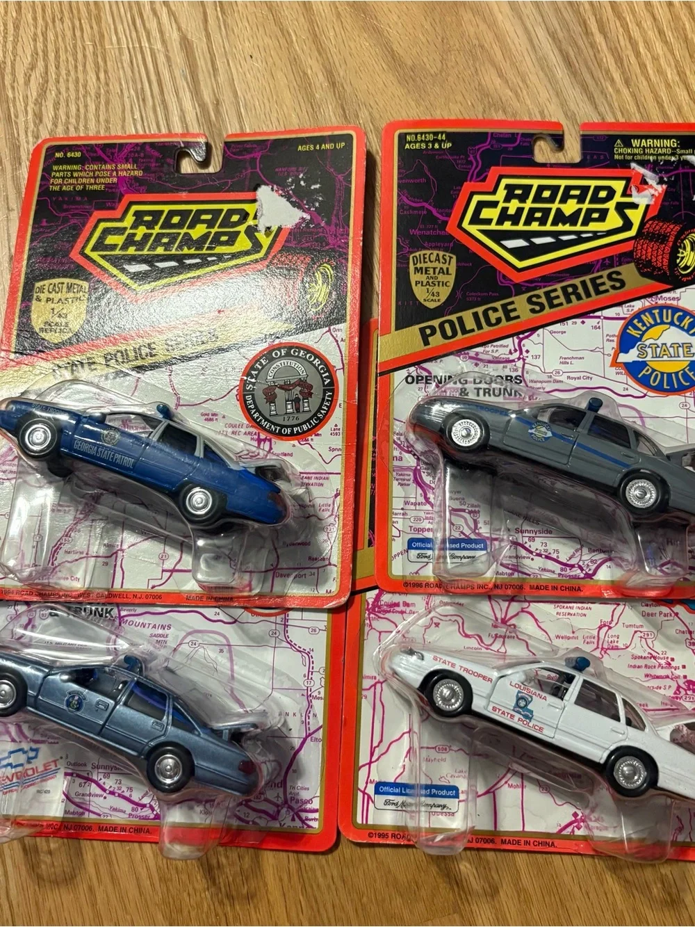 Vintage Road Champs Police Series Toy Cars Bundle NEW Georgia Kentucky